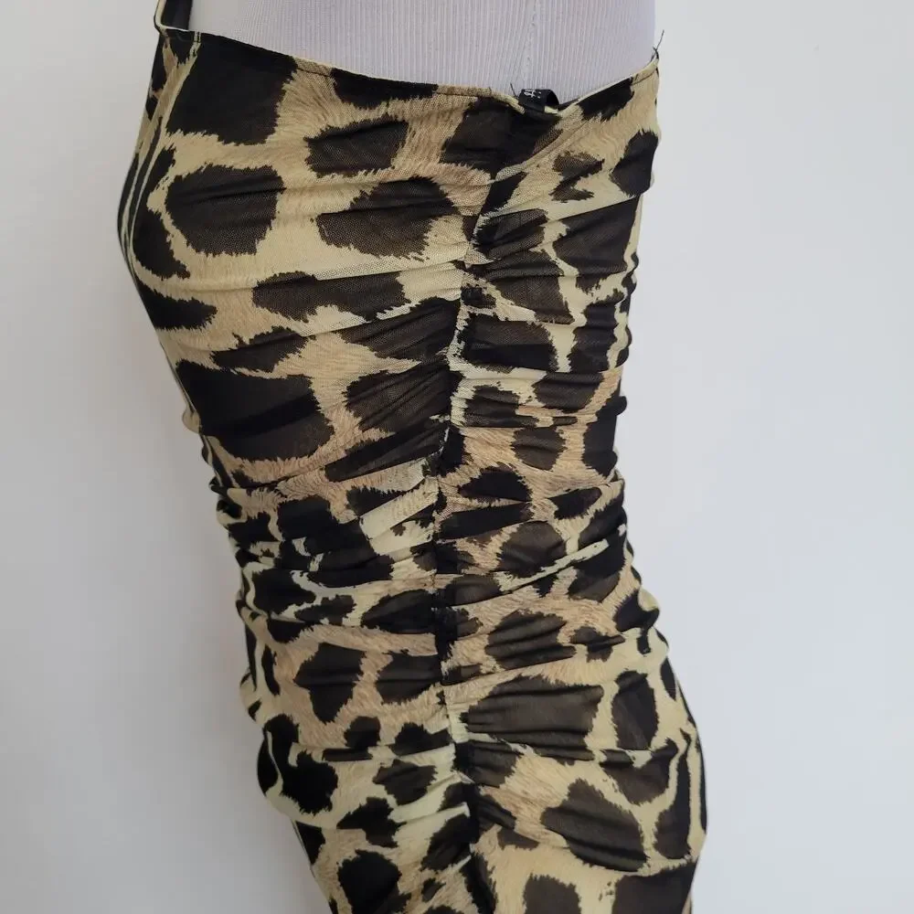 Joseph Ribkoff One Shoulder Bodycon Dress Animal Print Sexy Night Out Women 2 - Picture 8 of 12